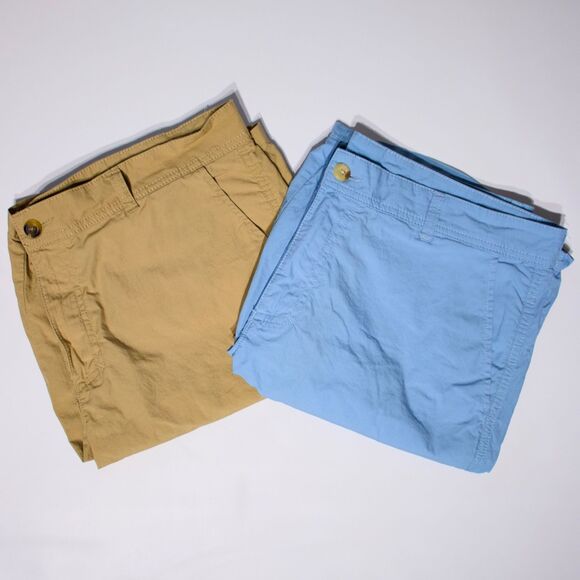 Lot 2 Columbia Washed Out Shorts 10" Inseam Beige Blue Men Size 34 (36 Actual) - Picture 1 of 15